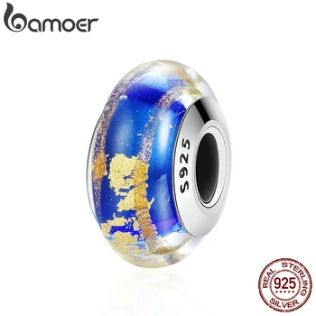 

BAMOER High Quality 925 Sterling Silver Pattern European Murano Glass Beads Charms fit Women Bracelets & Bangles Jewelry SCZ058