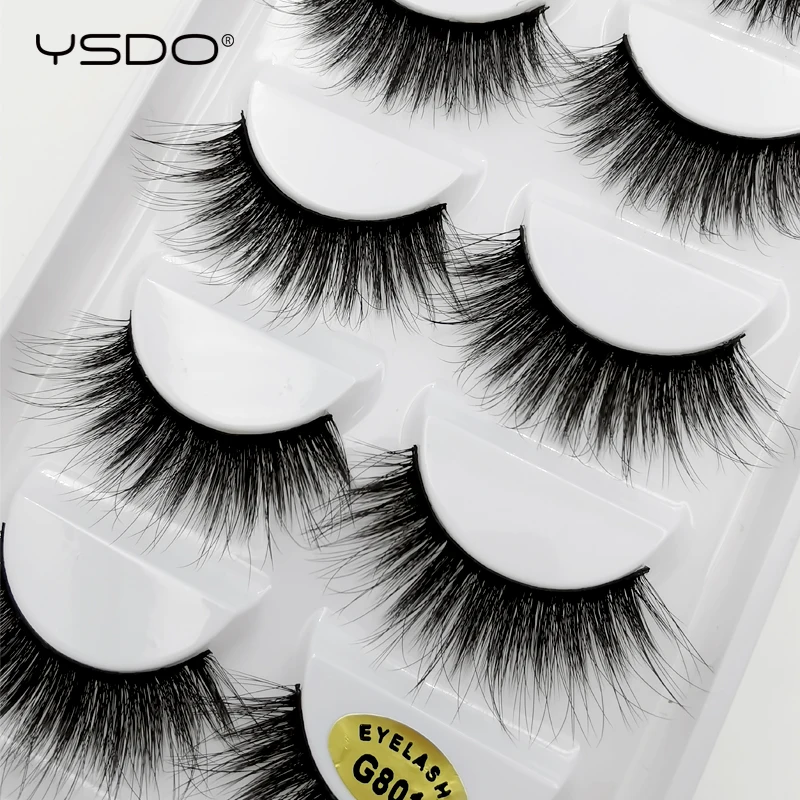 

YSDO Wispy 5 Pairs Makeup Extension Tools Natural Long False Eyelashes Dramatic Soft Eyelashes 3D Mink Cilios Eyelashes
