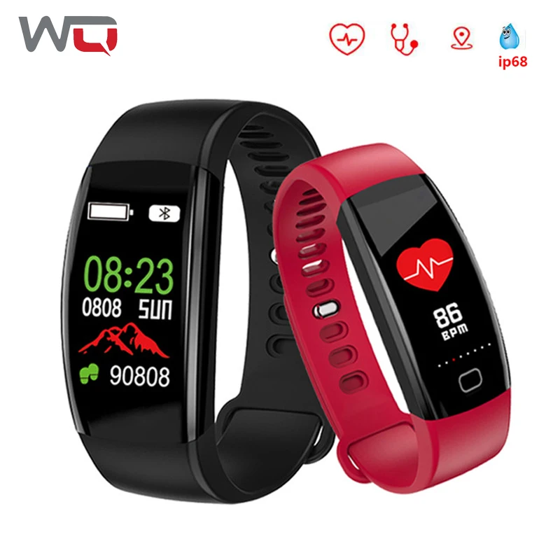 

WQ F64HR Smart Band Blood Pressure Monitor Blood Oxygen Monitor Fitness Tracker IP68 Waterproof USB Charge Fitness Bracelet