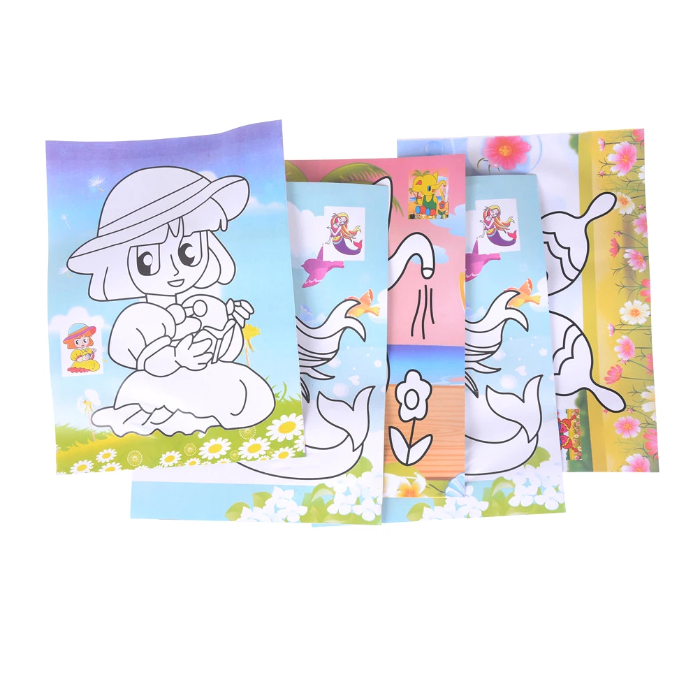 5pcs/lot Kids Color Sand Painting Art Creative Drawing Toys Paper Art Crafts Toys For Children DIY  Toys
