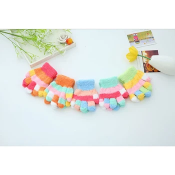 

Children Kids Warmer Gloves Boys Girls Thick Coral Fleece Full Finger Mittens