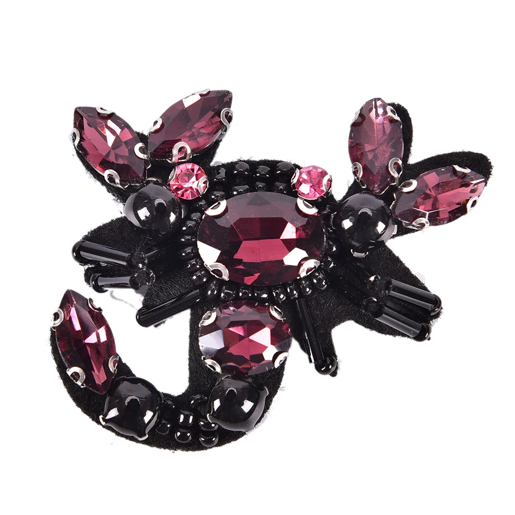 

New Scorpion rhinestone beaded patches embroidery sew on parch applique jacket patches for clothing patches