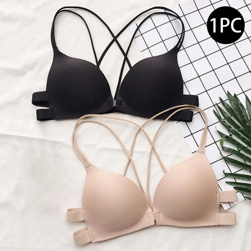 

Women Lingeries Sexy Deep V French Style Soft Women Bras Back/Front Clasp Lace Lightweight Breathable Underwear