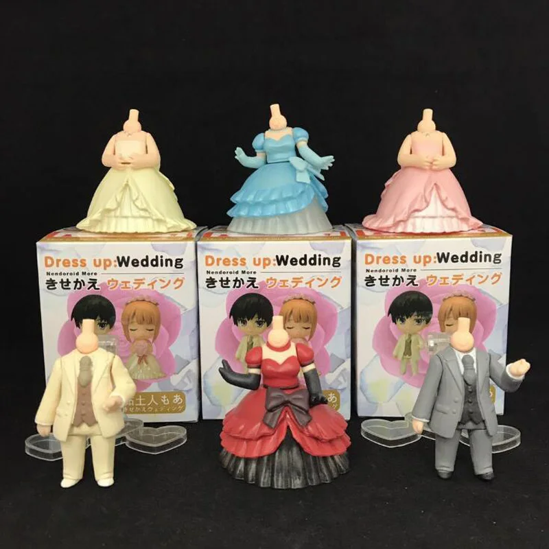 

6pcs/set Nendoroid More Dress Up Wedding Complete Box Dress Suit PVC Action Figure Accessory Model Toy Doll Gift 4-5cm