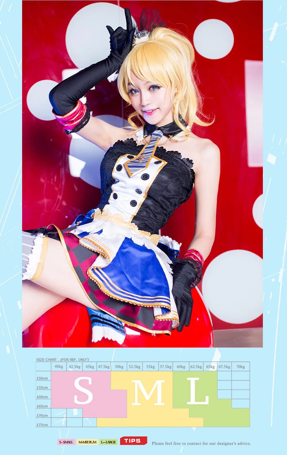Eli Ayase Cosplay Love Live! School Idol Project Awakening Maid Uwowo Costume With Hat and Accessories (2)