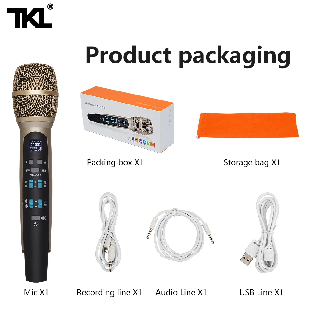 TKL MIC100 Wireless car Karaoke microphone FM