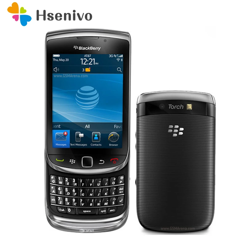 Фонарь BlackBerry 9800 разблокированный 3g смартфон, QWERTY и touch 3,2 дюймов, WiFi, gps, МП отремонтированный