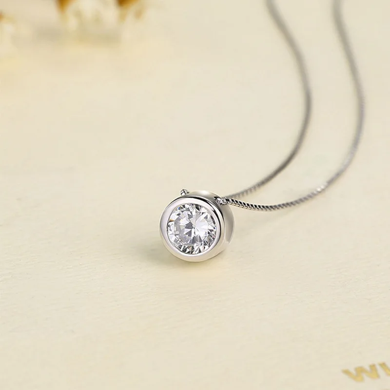 

S- 925 silver necklace jewelry manufacturers selling Korean fashion jewelry inlaid CZ Pendant Pendant