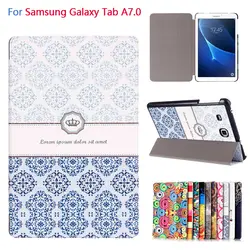 Модный принт чехол для samsung Galaxy TAB 7,0 SM-T280/T285 Ultra Slim Tri-Fold кожаный чехол protetive Shell