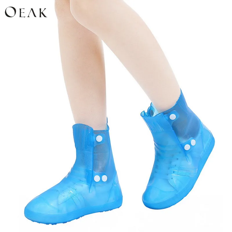 

Oeak Rain Shoe Cover Reusable for Women Shoes Waterproof Buckle Strap Solid PVC Boots