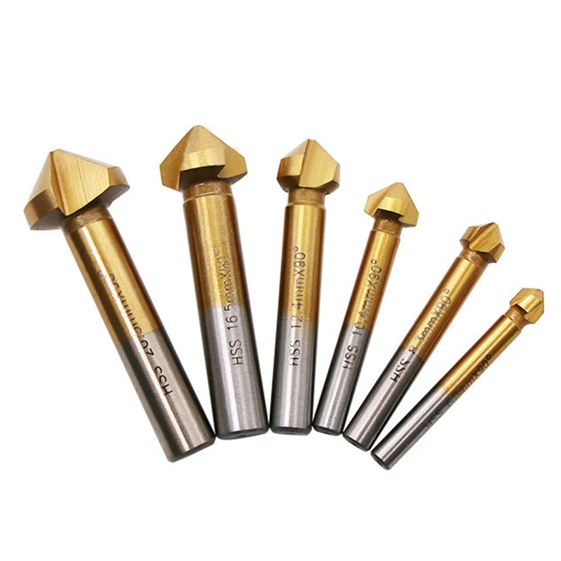 Chamfering Knife 90 Degree Three blade Titanium Full grinding