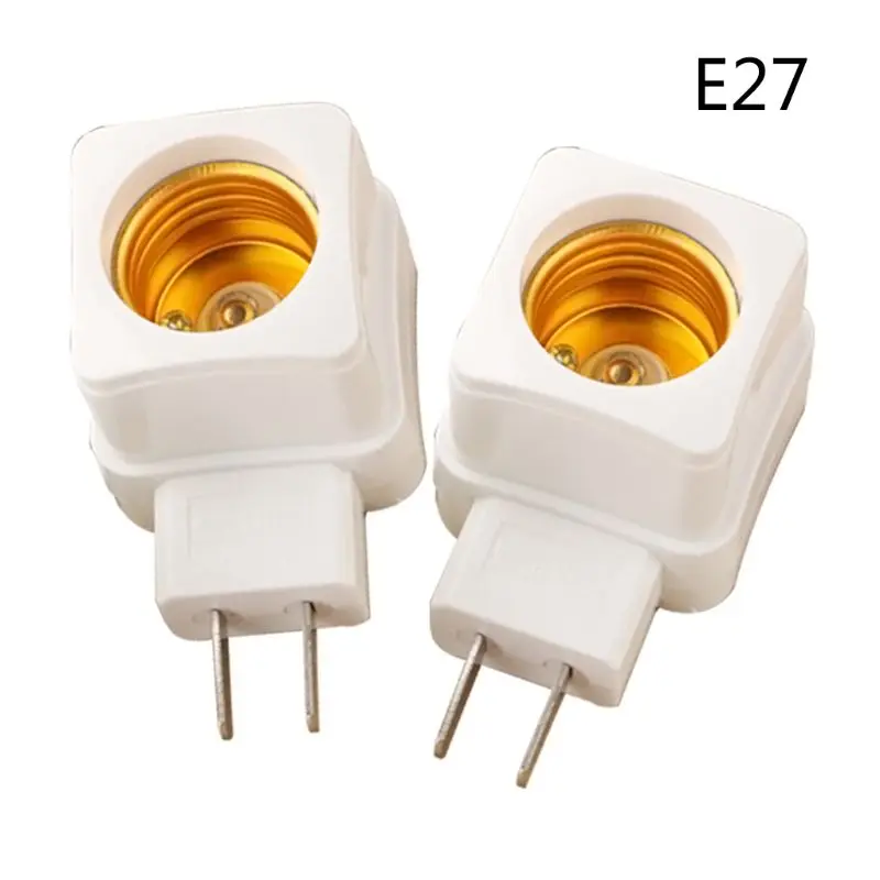 E27 Wall Plug-in Screw Base Light Bulb Adaptor US EU Plug Lamp Socket Holder 