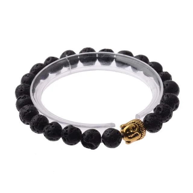 Black Volcanic Lava Stone Bracelet Yoga Jewelry Pulseras Mujer Black Volcanic Lava Stone Bracelet Yoga Jewelry Pulseras Mujer Strand Beads Buddha Bracelets Men Women Gifts