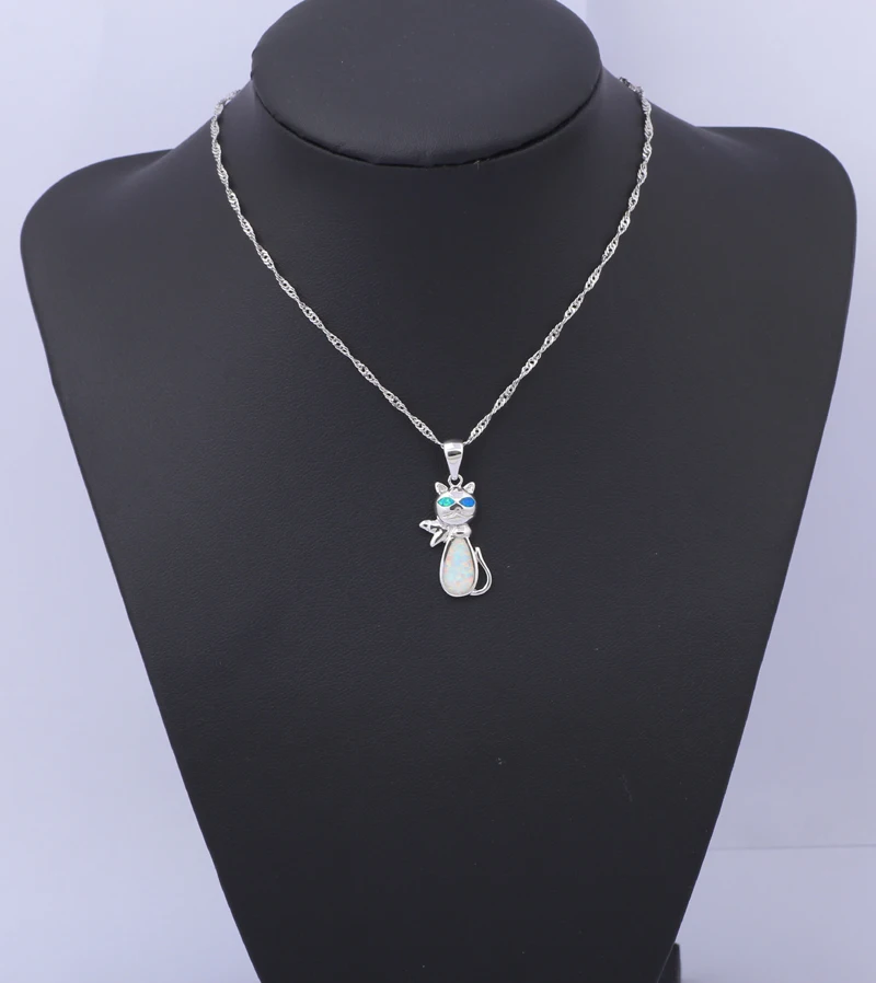 Женское ожерелье с подвеской в виде кота|f pendant|fire opalfire opal pendant |
