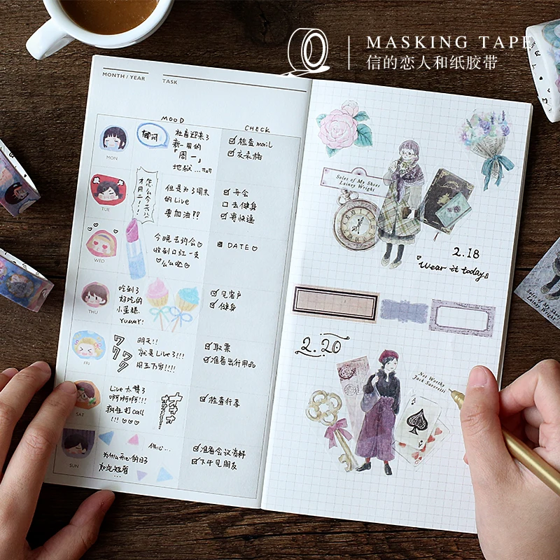 

College 1Pcs\Cute Creative Fun Personality Decorative Tape Album Diary Calendar Scrapbook Student Stationery Office Supplies