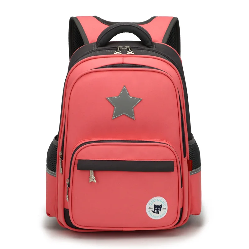 MoneRffi Waterproof Children School Bags Primary Backpacks Boy Girl Kids Satchel Schoolbag Orthopedic Backpack Mochila Infantil - Цвет: Red big