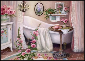 

Embroidery Counted Cross Stitch Kits Needlework - Crafts 14 ct DMC color DIY Arts Handmade Decor - My Bathroom