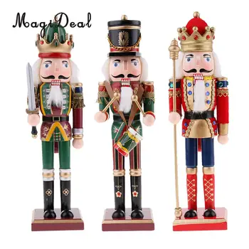 

3pc 30cm Wood Soldier Nutcracker Puppets Doll Figurine Christmas Decorations