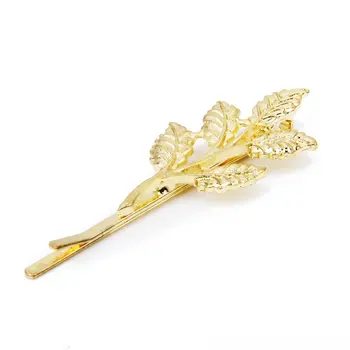 

1 pair Celebrity Style Gold Bobby Pin Olive Leaves Hair Pin