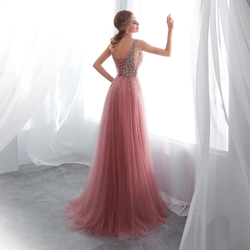 Forevergracedress пикантные платье с разрезом для выпускного вечера 2019 Глубокий V средства ухода за кожей Шеи Спинки без рукавов Длинные Вечеринка