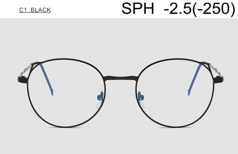 C1 (-2.5) SUMONDY SPH-1,0 до-6,0 рецептурных очков для близорукости мужчин женщин Высококлассные кошачьи очки с диоптрий миопия оптические очки Готовая продукция UF43 - Цвет оправы: C1 (-2.5)