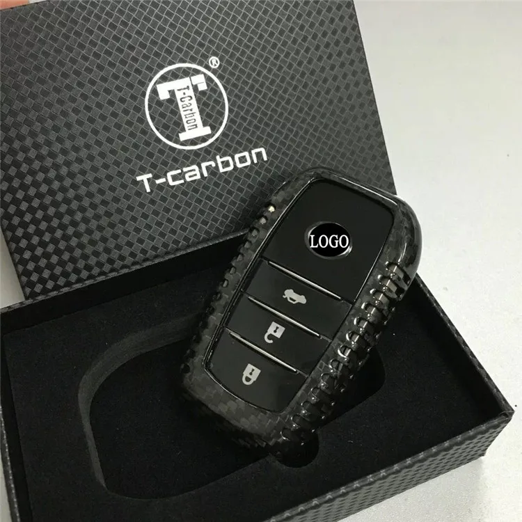 Углеродное волокно 3 кнопочный ключ автомобиля чехол для Toyota Хайлендер лэнд крузер Riez RAV4 Camry Prado Auto XA40 Alphard Crown Key Cover
