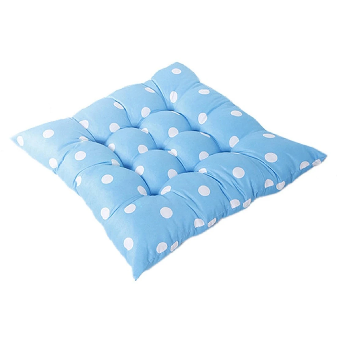 Home Office Square Cotton Polka Dot Seat Cushion Buttock Chair Cushion 40 * 40cm (sky blue)in