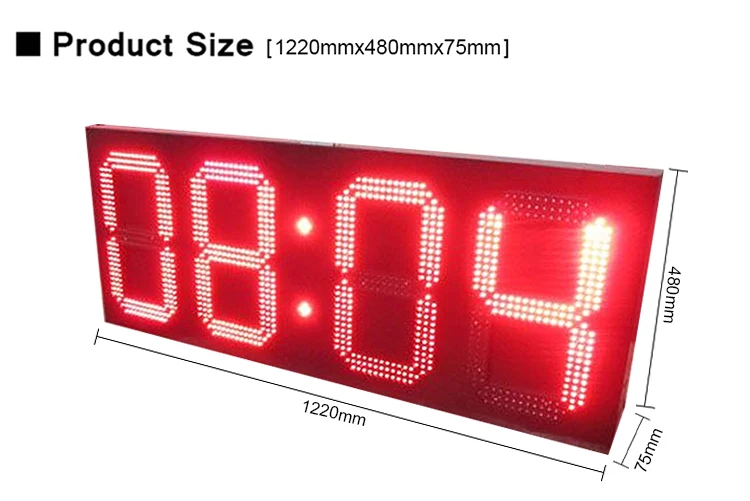 de Parede Digital Levou Colock 15 Polegada Cor Vermelho 88: 88 Led Sinal Digital 4 Dígitos Número Tempo Levou Painel 10 High Quality sign led