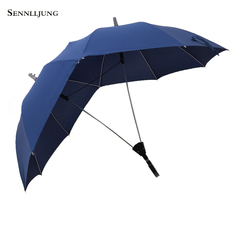 SENNLLJUNG 2018 Brand New Automatic Two Person Umbrella Parasol Lover Couples Head Double Rod Waterproof |