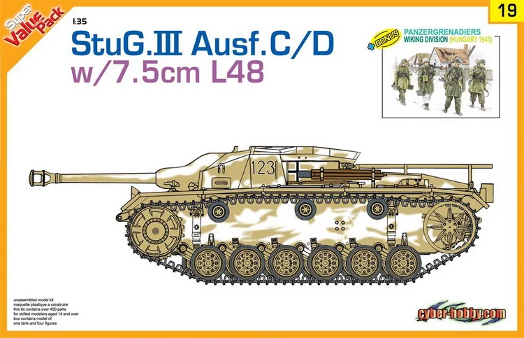 1/35 StuG. III Ausf. C/D w/7,5 cm L48 DRAGON модельный комплект 9119