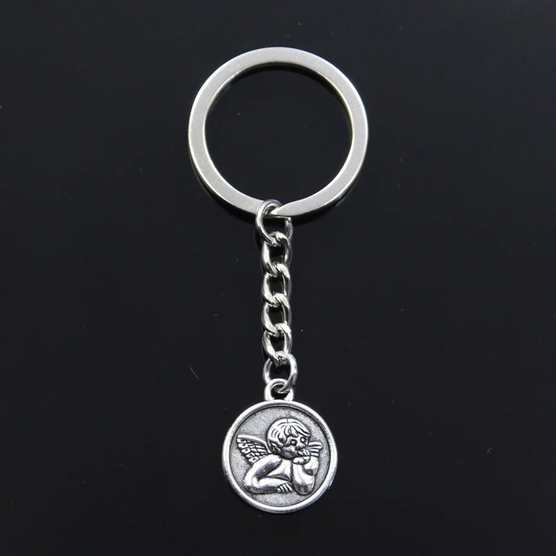 

Fashion Keychain 22x19mm lover angel Cupid Pendants DIY Men Jewelry Car Key Chain Ring Holder Souvenir For Gift