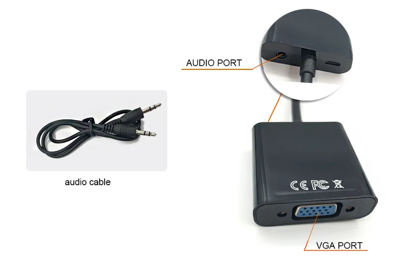HDMI к VGA конвертер папа к женскому кабелю адаптер 1080P цифро-аналоговый видео аудио кабель для Xbox 360 PS3 ПК ноутбука