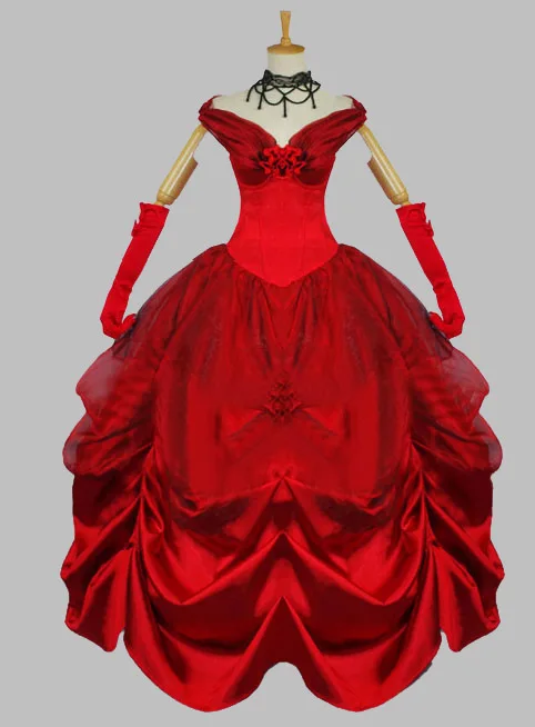 Cosplay Sexy Red Belle Adult Halloween Costume Ball Gown ...