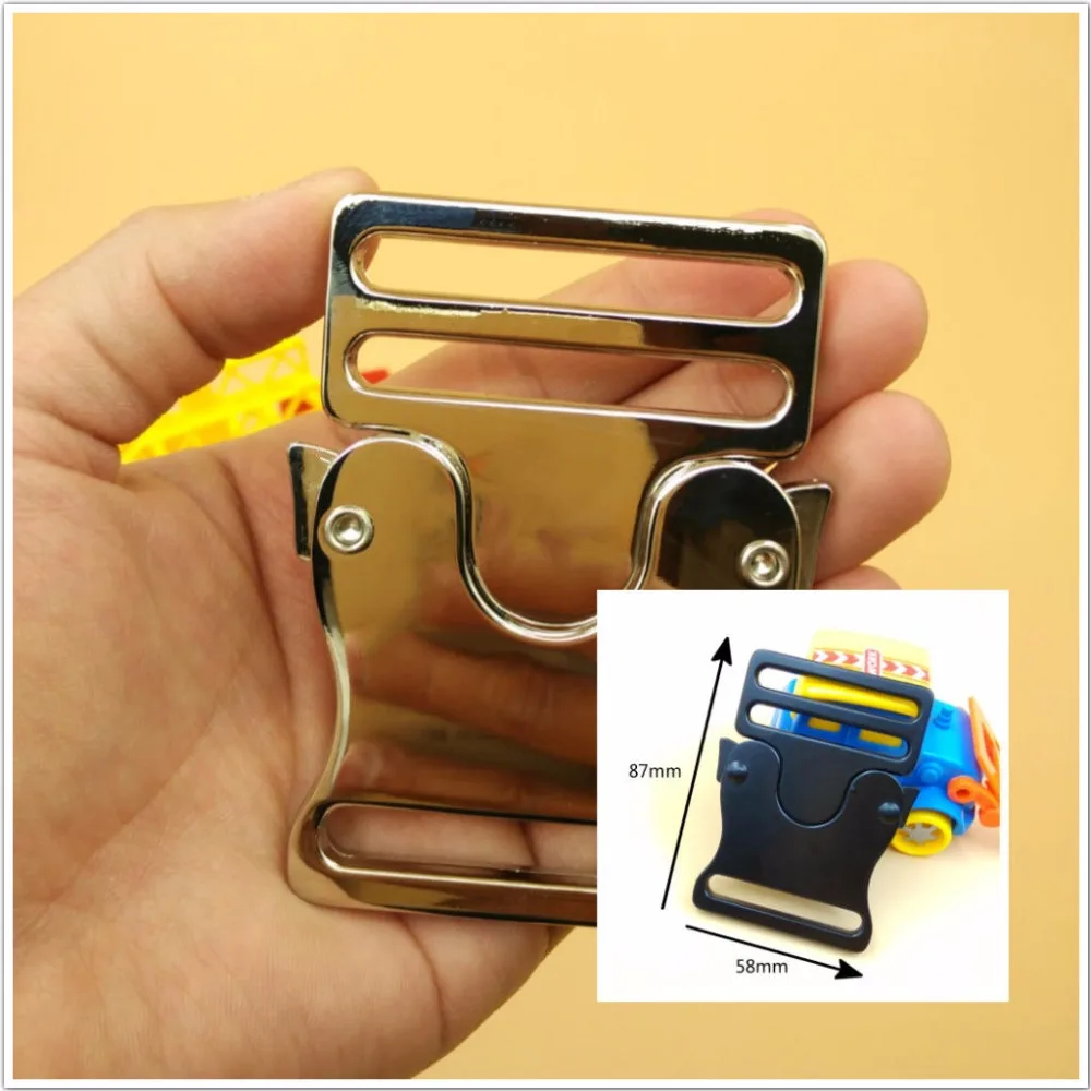 New 2" High Quality Black Silver Quick Side Release Metal Buckles For