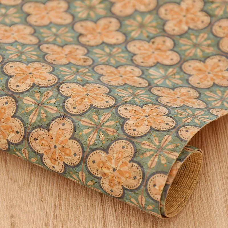 Retro Patchwork A4 Printed Soft Cork Fabric For DIY Garment Bag Needlework Handmade Craft DIY Supplies