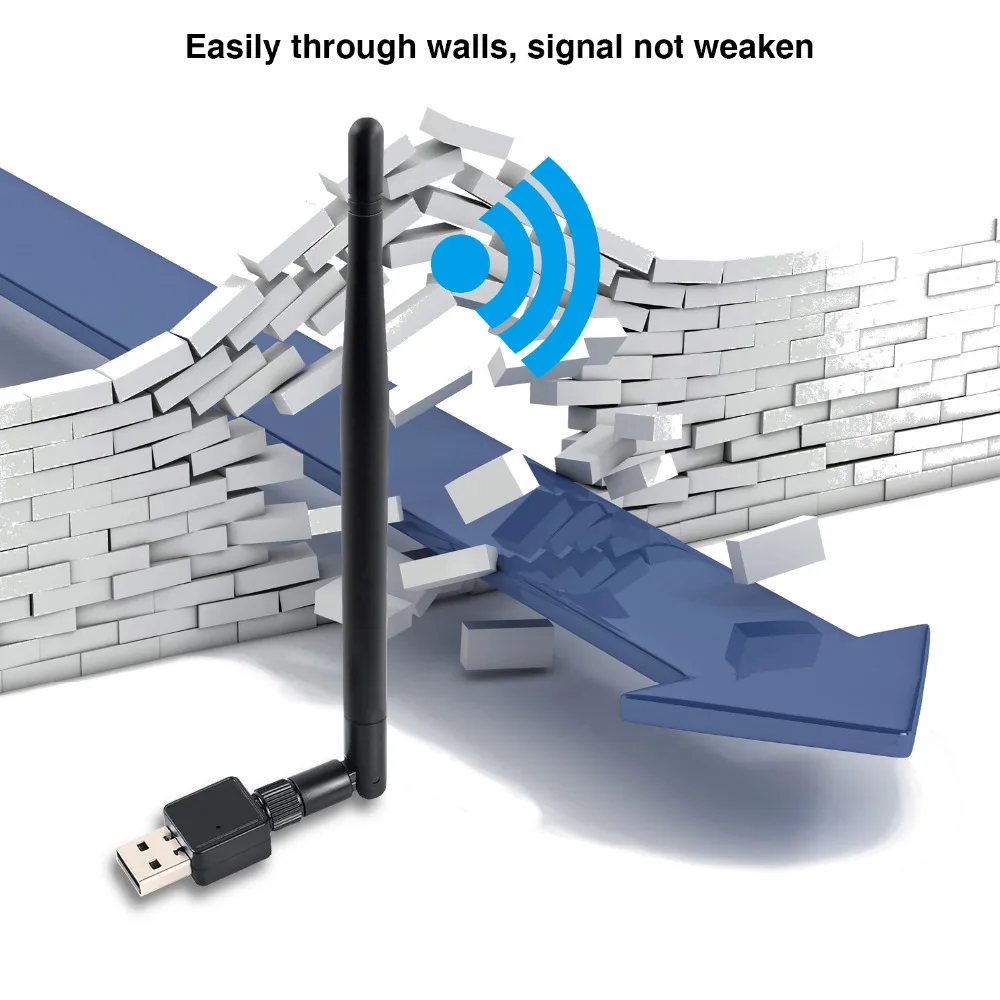 USB WiFi адаптер приемник, 150 Мбит/с Беспроводная Lan сетевая карта Wi-Fi ключ с 5 дБ антенна для Windows Linux Mac OS