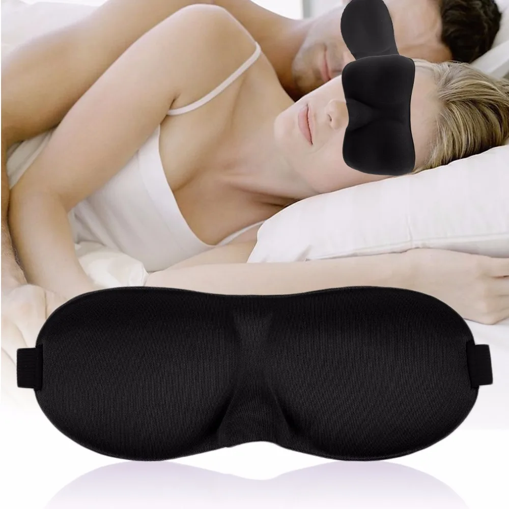 

High Quality Sponge Goggles Soft Polyester Eye Mask Shade Ecellent Nap Cover Blindfold Sleeping Travel Rest Black