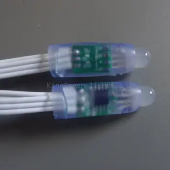 

500X Addressable12mm F8 straw hat RGB LED full color pixel string light WS2811/UCS1903/SM16703IC available DC5V with WHITE cable