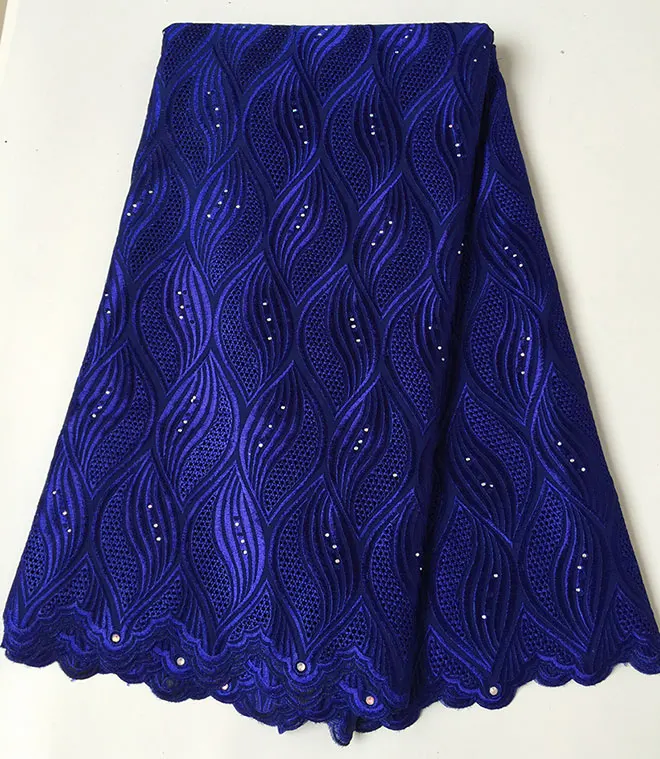 Чисто фиолетовый супер мягкий швейцарская вуаль кружево шелковистая африканская ткань для всех случаев кожи дружественный материал 7159 - Цвет: Royal blue