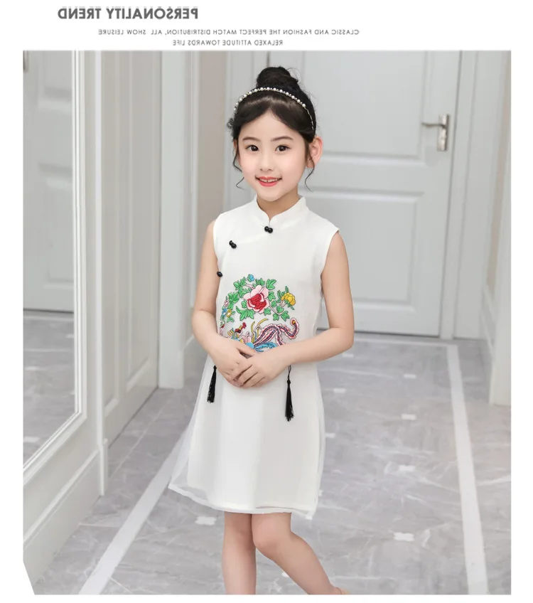 Kids Baby Girls Dress Chinese Qipao Ball Gown Tang suit Retro Cheongsam Embroidery Children's Party Wedding performance dress Clothes  (31)