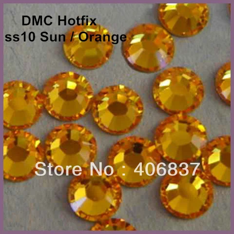 Бесплатная доставка! 1440 шт./лот ss16 (3 8 4 0 мм) Высокое качество DMC Sun/Orange Iron On