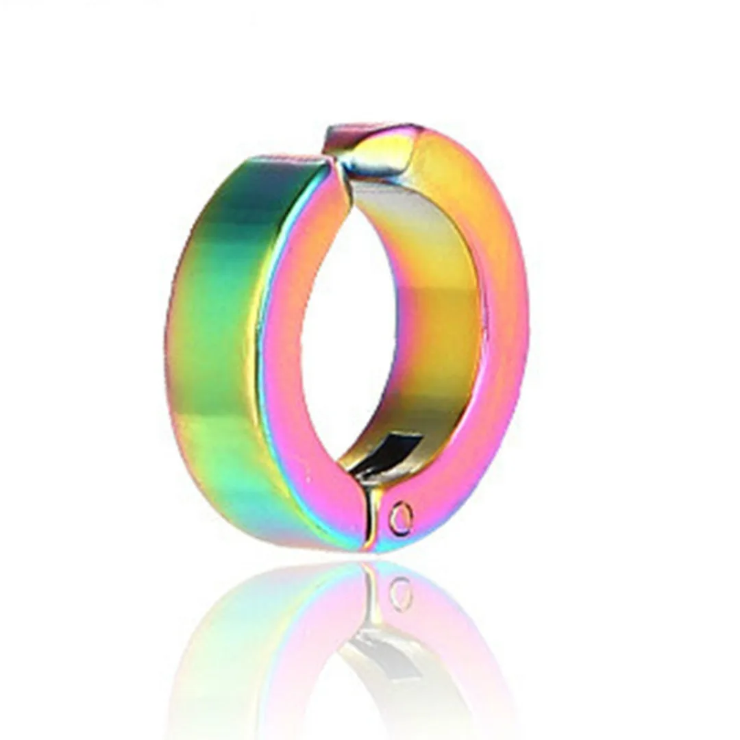 1PC New Ear Clips Non Piercing Fake Cartilage Titanium Steel Ear Clip Earrings Round Hoop Ear Cuffs Unisex Body Jewelry Piercing