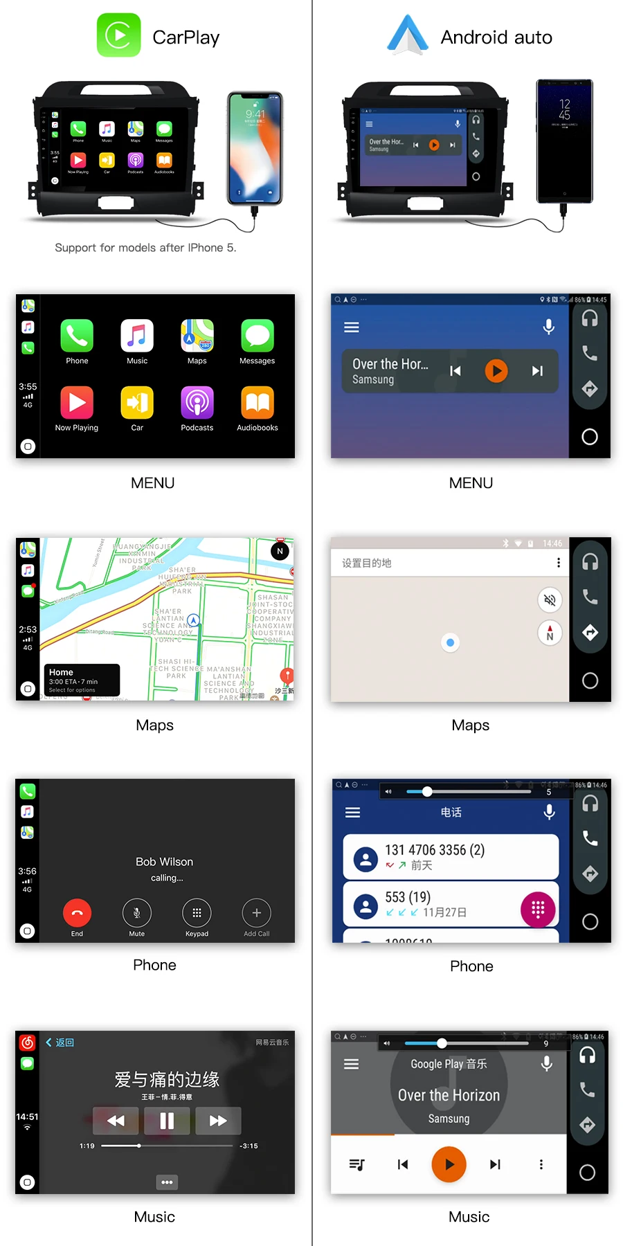 Flash Deal 9" Android 8.1 built-in carplay  Eight-Core 2G+32G car player for KIA Sportage R 2010-2016 GPS navigation Head Unit Radio audio 20