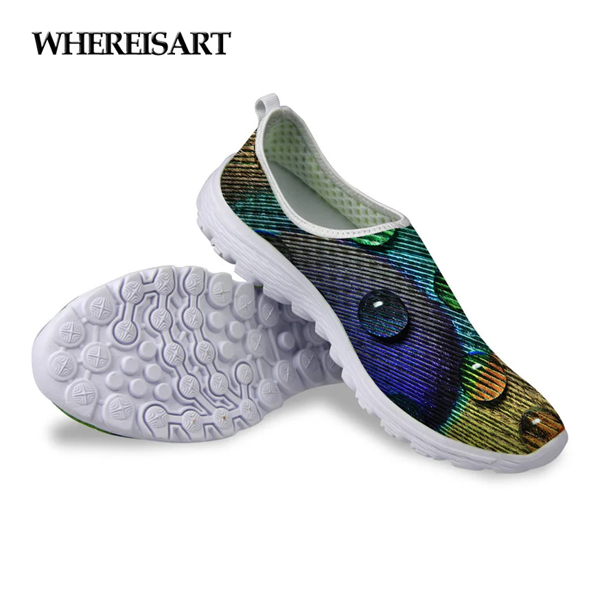 

WHEREISART Original Women Summer Autumn Mesh Shoes Comfort Breathable Flats Casual Slip-on Shoes for Woman Ladies Zapatos Mujer
