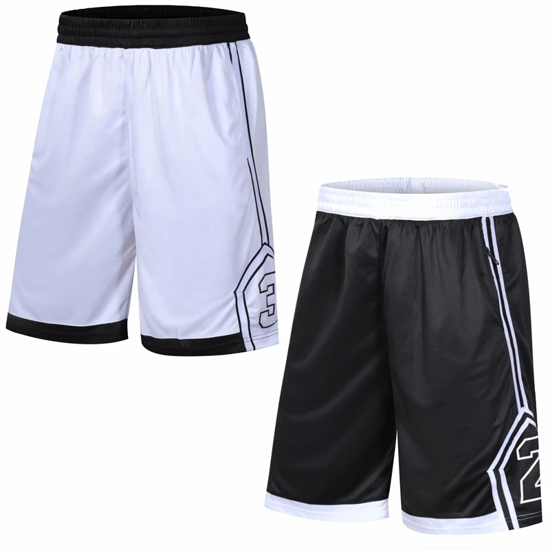 

Hot Sale Basketball Shorts Breathable Sport Print 23 Running Outdoor Sports Fitness Short Pants Loose Beach Shorts Zip pocket