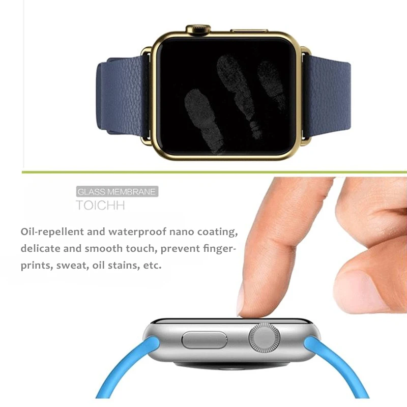 С уровнем твердости 9H HD прозрачное закаленное Стекло для Apple watch Series часы Экран Защитная пленка для Apple Watch серии 1/2/3 38 мм 42 мм ультра тонкий защитный кожух