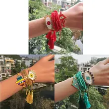 SetHandmade браслет evil eye Pulseras Турецкий Дурной глаз браслеты для женщин бисер Miyuki бусы Набор браслетов ткацкий станок плетеные украшения