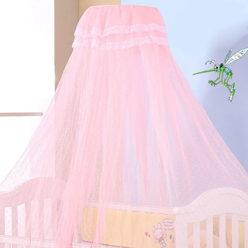 Навес в кроватке москитная сетка детская кровать кроватка сетка висячая Круглый купол москитная сетка для детской комнаты декоративный навес кровать занавеска палатка