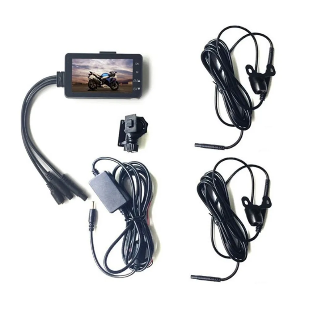 

Motorcycle Driving Video Recorder HD LCD with Front and Rear View Camera 140 Degree Wide Angle Support Night Vision