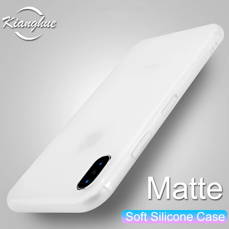 

Ultra Thin Silicone Phone Case For iPhone XS MAX X XR Case 8 7 6S 6 Plus Soft TPU Matte Transparent Solid Color Full Cover Shell